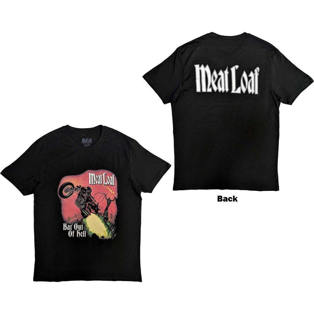 Meat Loaf Unisex T Shirt Bat Out Of Hell Cover Back Print 2 Sided